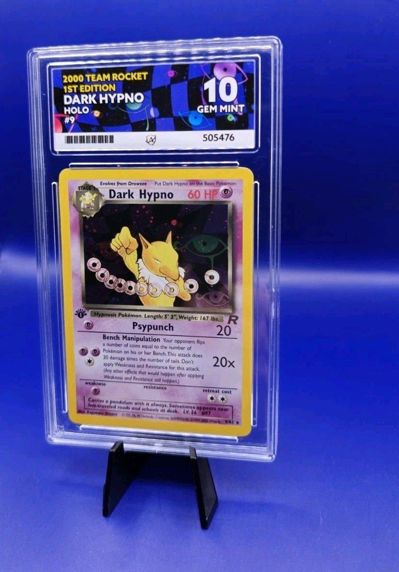Dark Hypno 9/82 1st Edition Team Rocket Holo Pokémon Card WOTC TCG 1999 ACE 10 – Photo 2