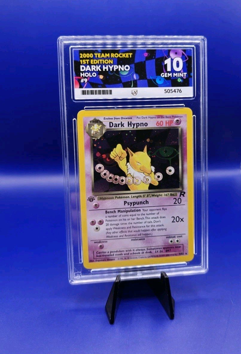 Dark Hypno 9/82 1st Edition Team Rocket Holo Pokémon Card WOTC TCG 1999 ACE 10 – Photo 3