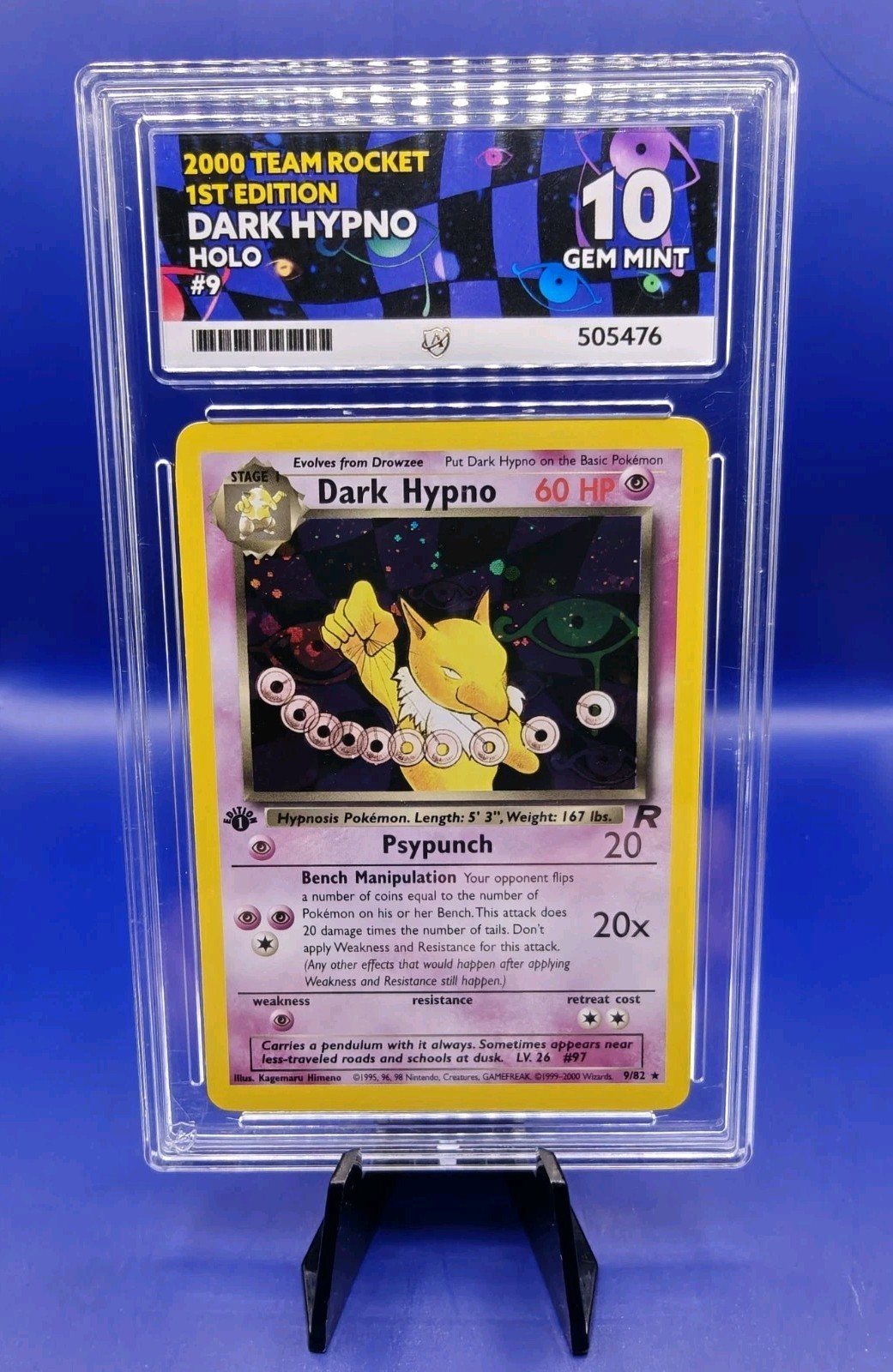 Dark Hypno 9/82 1st Edition Team Rocket Holo Pokémon Card WOTC TCG 1999 ACE 10 – Photo 4