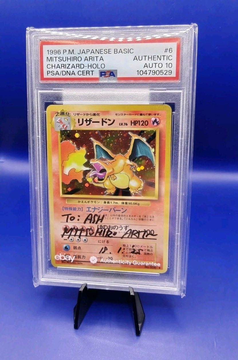 Charizard #6 Japanese Base Set Pokemon Card Signed Mitsuhiro Arita PSA AUTO 10 – Photo 4