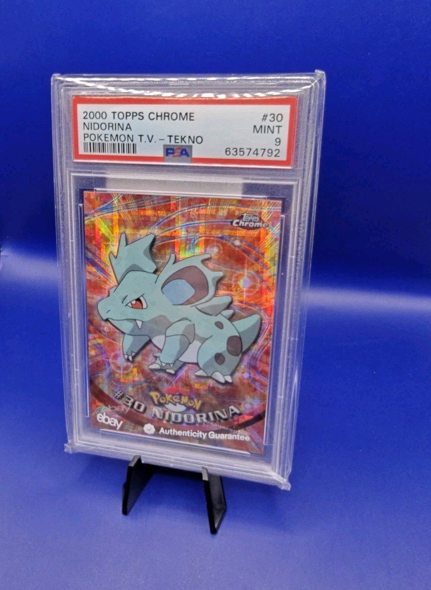 Nidorina #30 Topps Chrome Tekno Pokémon T.V Pokemon Card TCG WOTC 2000 PSA 9 – Photo 2