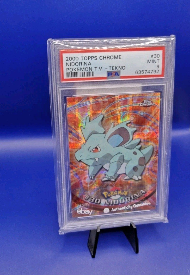 Nidorina #30 Topps Chrome Tekno Pokémon T.V Pokemon Card TCG WOTC 2000 PSA 9 – Photo 3