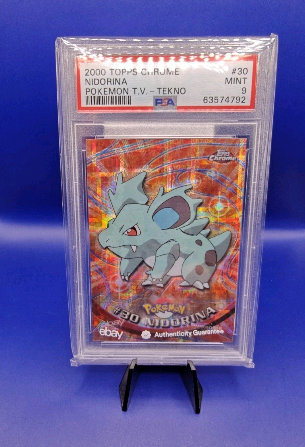 Nidorina #30 Topps Chrome Tekno Pokémon T.V Pokemon Card TCG WOTC 2000 PSA 9 – Photo 4
